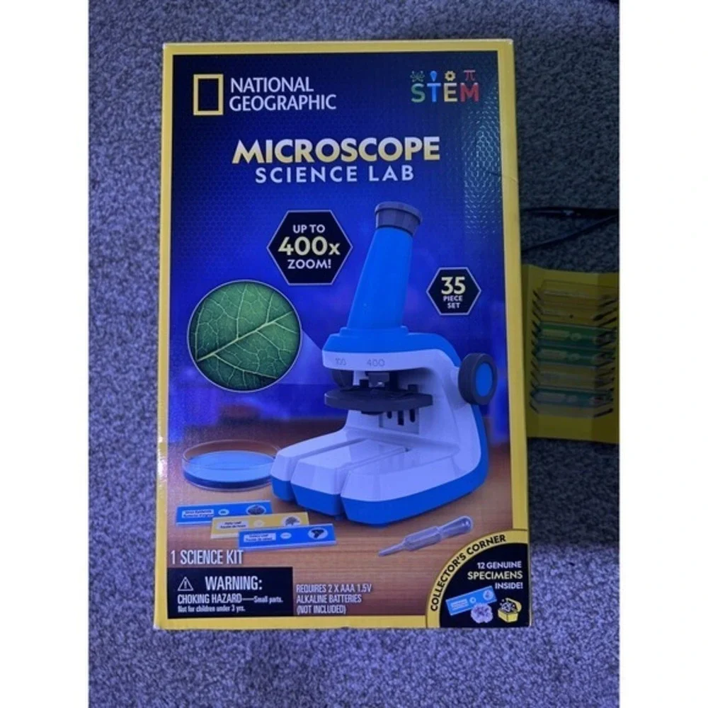 National Geographic Microscope Kids Science Kit‎ Easy To Use Gift Bonus Goggles